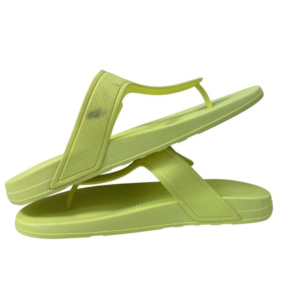 FitFlop Sandals Womens 11 IQushion Electric Yellow Flip Flop Slip-On Shoe Buckle - Picture 4 of 9